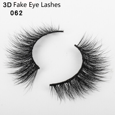 

〖Follure〗1 Pair 3D Thick Long Cross Party False Eyelashes Black Band Fake Eye Lashes