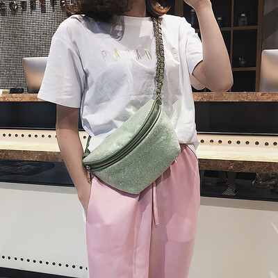 

Tailored Fashion Women Pure Color Sequin Messenger Shoulder Bag Chest Bag