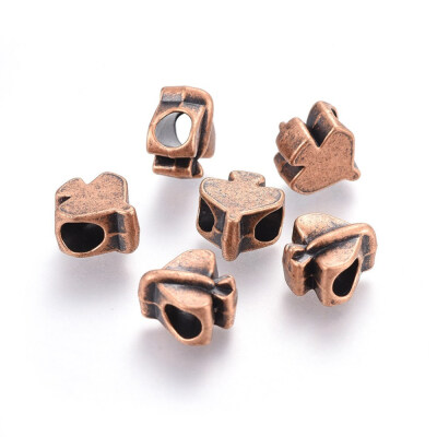 

Alloy European Beads Large Hole Beads Plane Red Copper 12x11x7mm Hole 455mm