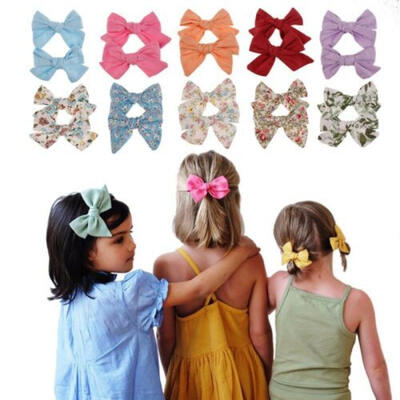 

2Pcs Teens Big Hair Bows Knot Hair Clips Girls Kids Toddler Cotton Headband Sets