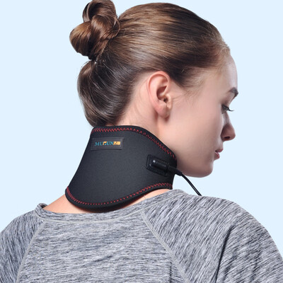 

Mudun mudun electric hot neck instrument home cervical massager moxibustion physiotherapy hot compress with vibration massage neckband five-speed FM moxa bag