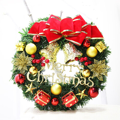 

〖Follure〗30cm Christmas Large Wreath Door Wall Ornament Garland Decoration Red Bowknot