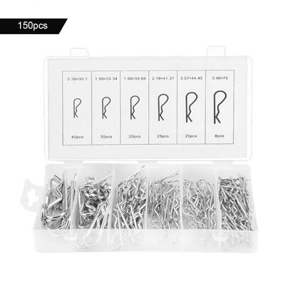 

Greensen 150pcs R Cotter Pin Tractor Pin Clip Assortment Fastener Set 6 Different Sizes with Plastic Box
