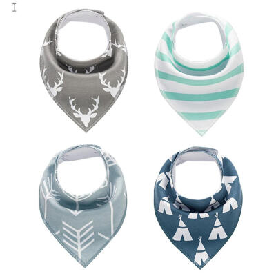 

4pcsset 100 Cotton Drool Bibs 1-4 Years Baby Bibs Triangle Double Layers Cotton Cartoon Character Animal Pattern Bibs Towels