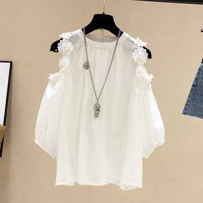 

T-Shirt Women tops girl Short Sleeve Off Shoulder Lace Sexy Cute Casual summer tops