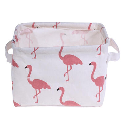 

Fold Cotton Linen Desktop Cosmetics Sundries Storage Basket Home Organizer