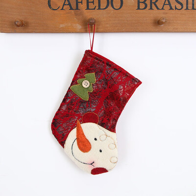 

〖Follure〗Christmas gifts Candy Beads Christmas Santa Claus Snowman Socks Decorations A
