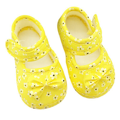 

New Baby Shoes Soft Soled Bowknot Crib Shoes Foral Shoes 11 12 13 cm
