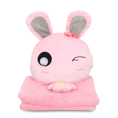 

Cartoon Throw Pillow Blanket Set Plush Stuffed Toy for Home Travel