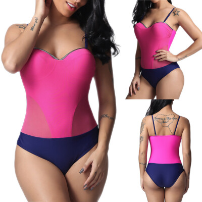 

Roseonmyhand Women Solid One Piece Bikini Monokini Swimsuit BathingSuit Beachwear Monkini