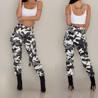 

Womens Camo Cargo Trousers Casual Pants Military Army Combat Camouflage Jeans