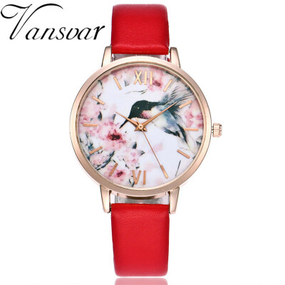 

Beautiful Chinese Style Women Watches Flower Bird Fashion Rose Gold Casual Leather Ladies Wristwatches Female Dress Quartz Clock