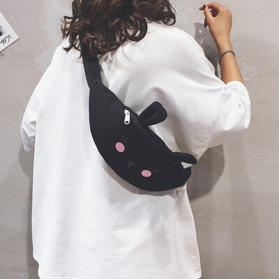 

Ins pocket female 2019 new Korean version of the wild cute canvas shoulder slung packet leisure sports chest bag tide