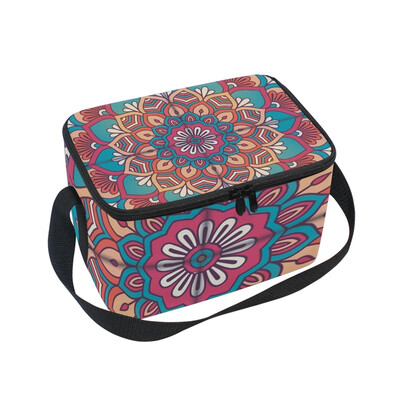 

ALAZA Insulated Lunch Box Cool Vintage Pattern Lunch Bag for Men Women Portable Tote Bag Cooler Bag