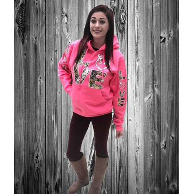 

Ebay sizzling Europe&the United States explosion models autumn&winter loose love print hooded sweater women black