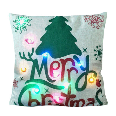 

〖Follure〗The New Color Lights Christmas Pillow LED Lights Pillow Creative Printing LinenA