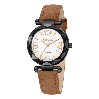 

Geneva Fashion Womens Casual Quartz Leather Watch Analog Wrist Watch Valentine Gift Crystal Designer Ladies Clock Dropship 533