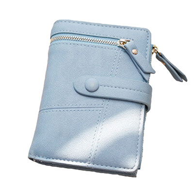 

Fashion Women Solid Color Multi Slots Short Wallet Faux Leather Clutch Purse