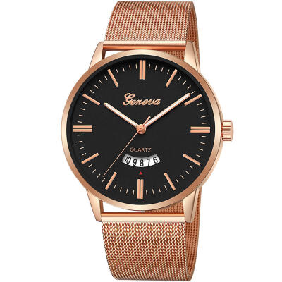 

2018 GENEVA Relogio Feminino Watch Luxury Mesh Band Stainless Steel Analog Quartz Wristwatch Rose Gold Silver Watches