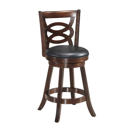 

Counter Height Upholstered Espresso Swivel Dining Chair-29"