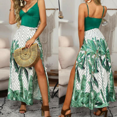 

UK Womens Boho Floral Maxi Dress Party Evening Summer Beach Sundress Plus Size