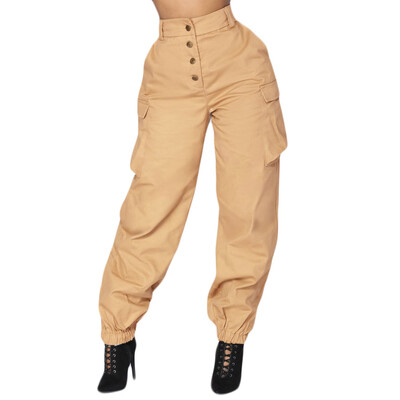 

Tailored Women High Waist Harem Pants Elastic Waist Stripe Casual Pants