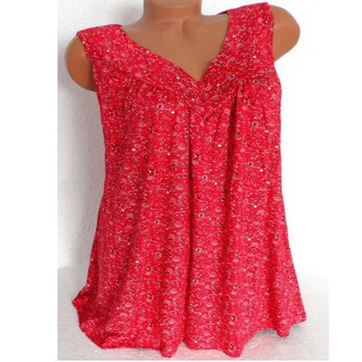 

Womens Summer Loose Sleeveless Vest T Shirt Blouse Lady Boho Lace Tops Plus Size