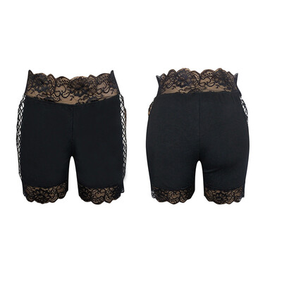 

Tailored Fashion Summer Women Lace Print Splicing Hollowing Out Workout Beach Shorts