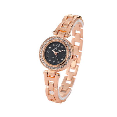 

Luxury Watches Women Top Brand Lvpai Ladies Quartz Wristwatch Rhinestone Rose Gold Alloy Strap Fashion Clock Zegarki Damskie