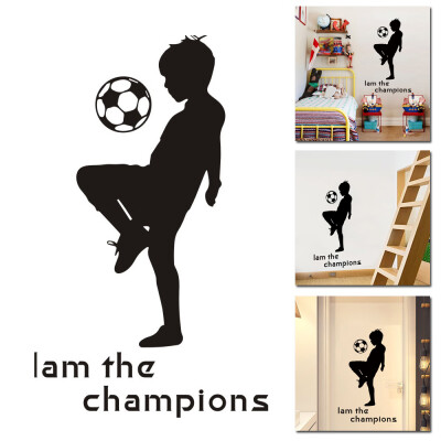 

1xPlaying Football Boy Quote Removal Wall Sticker Decal PVC ChildKid Room Decor