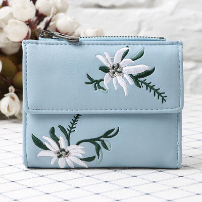 

Tailored Women Embroidery Short Wallet Coin Purse Card Holders Handbag BU