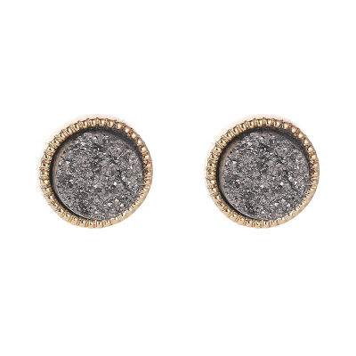 

Women Ethnic Style Retro Simple Exquisite Crystal Geometric Carving Pattern Jewelry Stud Earrings aretes de mujer oorbellen