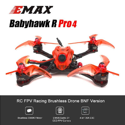 

EMAX Babyhawk R Pro 4 FPV Racing Drone 600TVL Camera Brushless Drone with Receiver 4in1 ESC F4 Flight Controller BNF