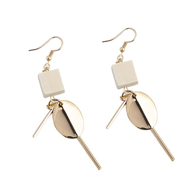 

Fashion Statement Metal Geometric For Women Dangle Gold Earrings Modern Jewelry