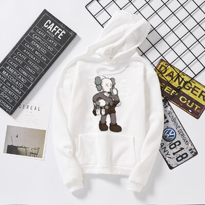 

Hooded Couple Sweatshirt Brown Doll Embroidered Print O-Neck Full Sleeve Regular Length Standard Thickness