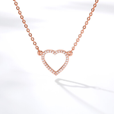 

Elegant Wedding Jewelry Fashion Crystal Rhinestone Love Heart Necklace Girlfriend Romantic Brand Luxury Valentine Day Gift