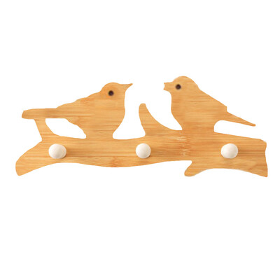 

〖Follure〗Cute Wooden Wall-Mounted Sticky Hanging Storage Organizers Hanger Holder Hook