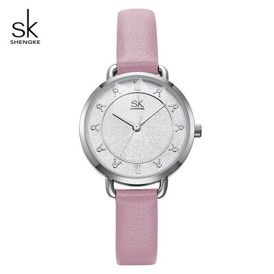 

2019 SK Shengke Women Wrist Watch Fashion Ladies Slim Leather Strap Quartz Watches Female Clock Relogio Feminino Zegarek Damski