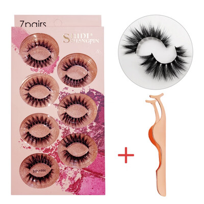 

7 Pairs Black Long Sparse Cross False Eyelashes Fake Eye Lashes Extensions Makeup Tools for stage