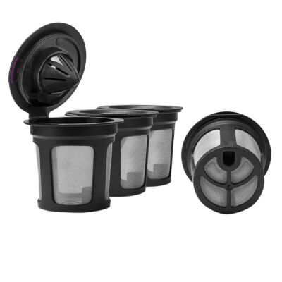 

4 psset Reusable Coffee Filters Cup Tea Pods K-Cups Filter Food Grade Plastic PP Coffee Capsule Household Free Shiping