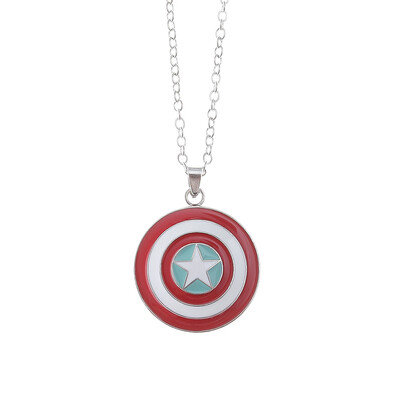 

Superheroes Captain America Shield Pendant Alloy Metal Charm Necklace Jewelry