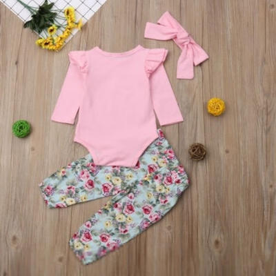 

Lovely Newborn Baby Girls Floral Clothes Jumpsuit Romper Bodysuit Pants Outfit