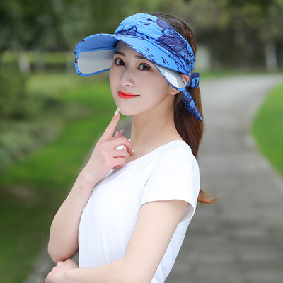 

Hat Female Summer Ultraviolet-proof Outdoor Large Rim Shade Retractable Sun Cap Lady Riding Sunscreen Sun Cap N _________