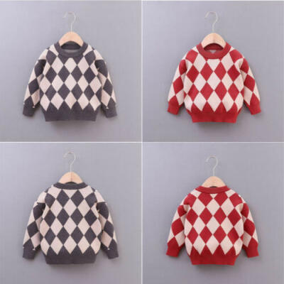 

US Cotton Kid Toddler Top Boys Girls Childrens Knitted Sweater Pullovers Winter