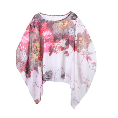 

Womens Floral Print Tops Blouse Ladies Casual Long Sleeve T-Shirt Chiffon Button