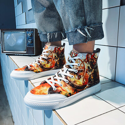 

Mens Shoes Summer Fashion Leisure High-top Canvas Board Shoes