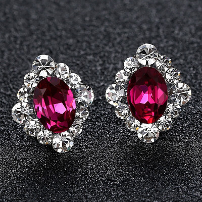 

Crystal temperament earrings female wild retro ear jewelry simple fashion exquisite match