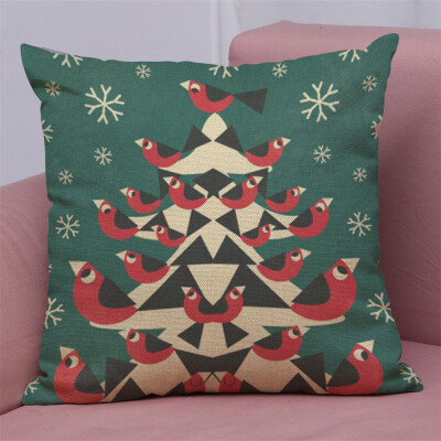 

Gobestart New Christmas Cotton Linen Pillow Case Sofa Cushion Cover Home Decor