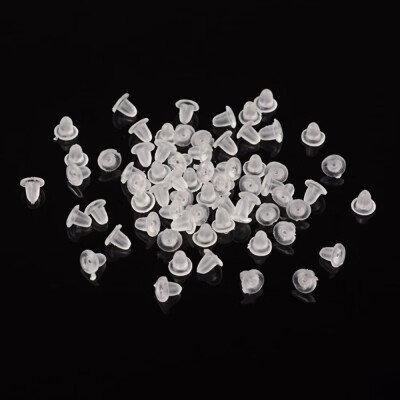 

Clear Soft Plastic Earring Back Stopper Ear Nut Findings about 4mm long 35mm wide 35mm thick Hole 07mm