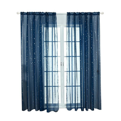 

Sheer Curtains Little Star Print Window Screen Curtains for Living Room Dining Room office Hotel 1 Panel 40"x106"